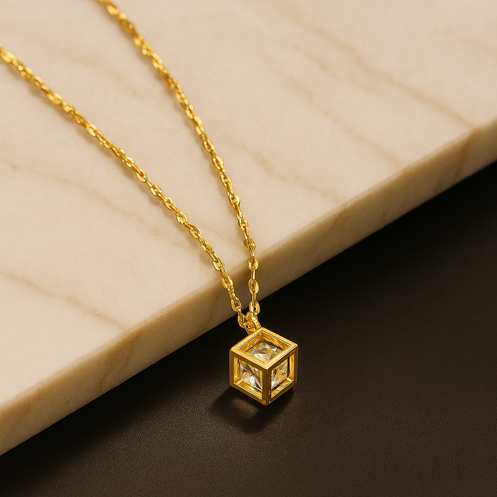 Collier Zircon en Cube