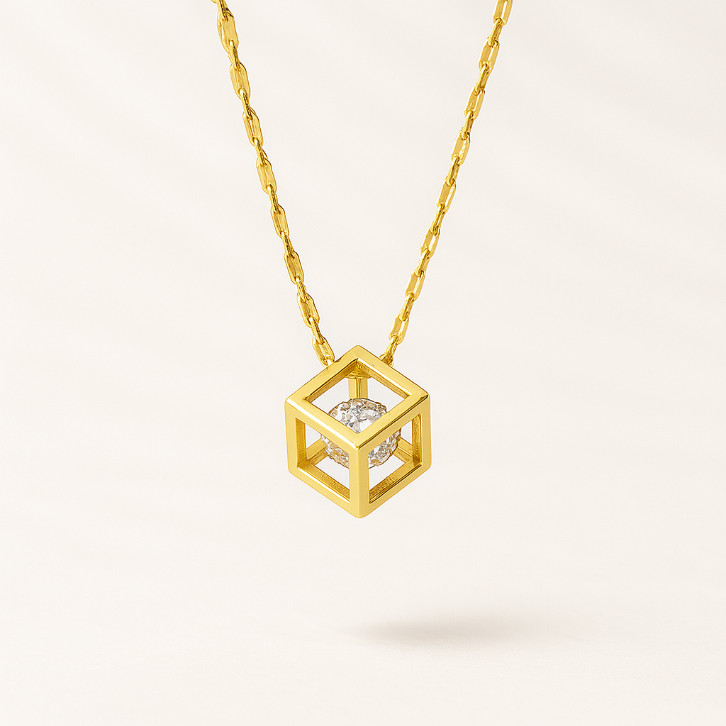 Collier Zircon en Cube